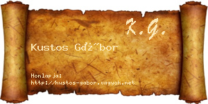 Kustos Gábor névjegykártya