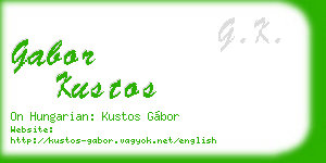 gabor kustos business card