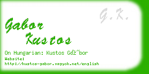 gabor kustos business card